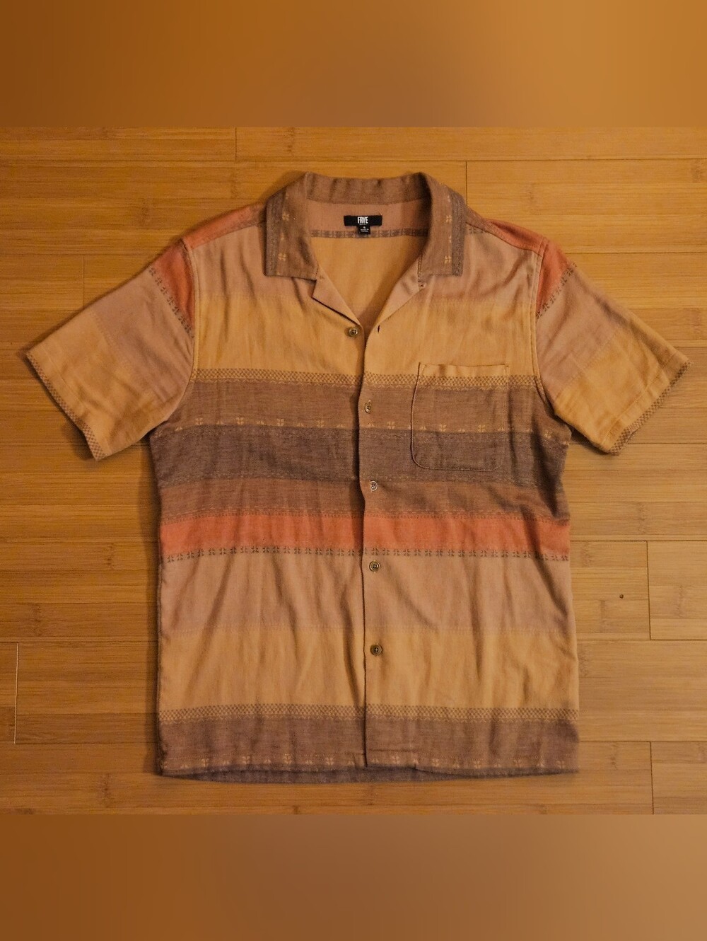 Men's Frye Short-Sleeve Striped Button-Down Southwest Style Shirt